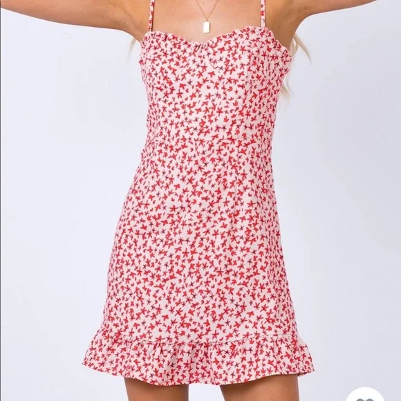 open lace back dress Embellished Ruffled Corset Mini Dress in Floral Pink - 12
